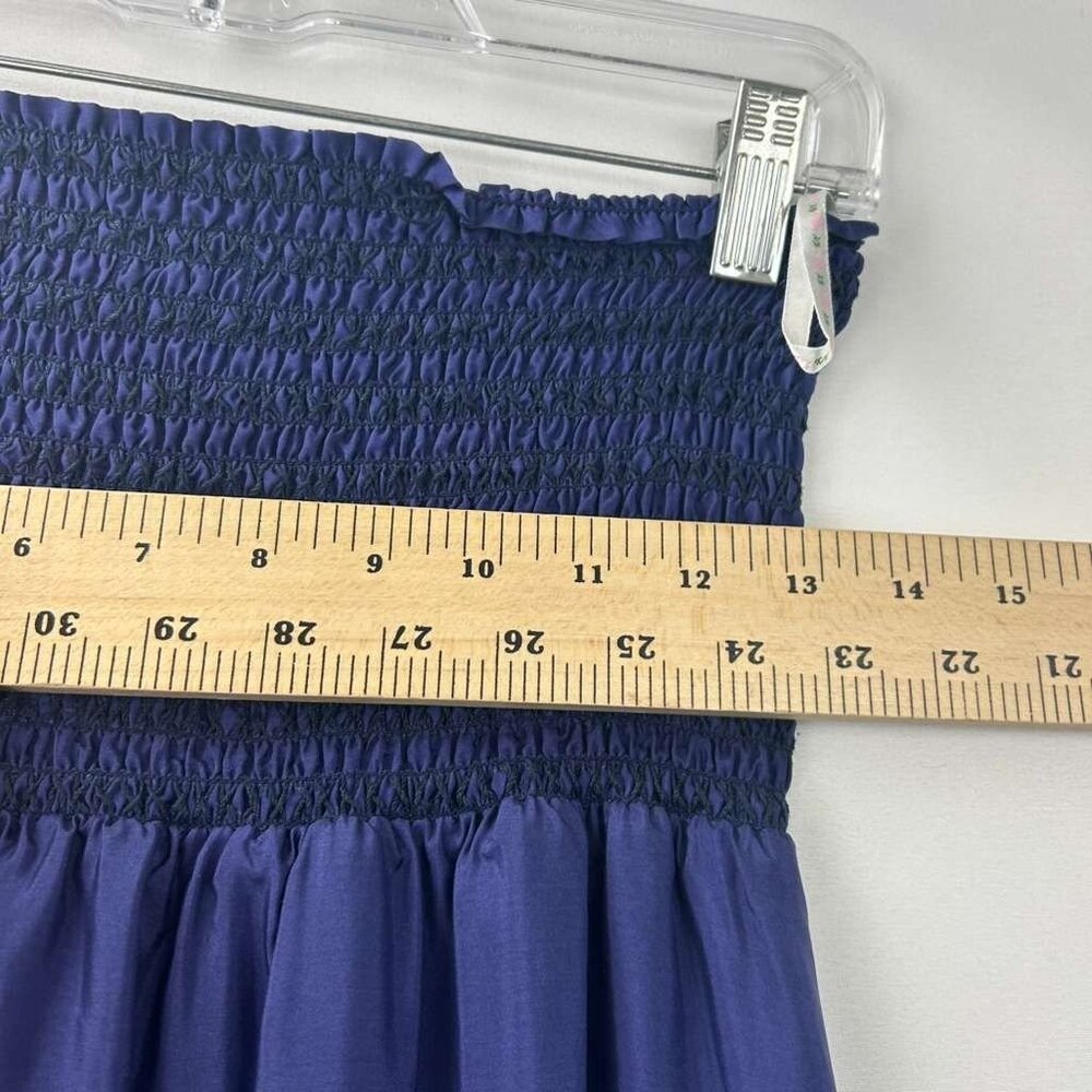 Lilly Pulitzer Women's Large Green & Blue Dip Dye 100% Silk Strapless Maxi Dress - Picture 5 of 16